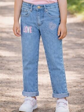 Cutie Patootie Girls' regular fit jean w/ Love & Heart Rhine
